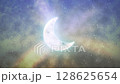 新月和夜空運動循環背景圖形素材 128625654
