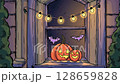 Glowing Halloween decorations 128659828