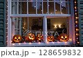 Softly lit Halloween decorations 128659832