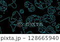 Fluid like movement of bacteria under a microscope, abstract background, cartoon outline animation 128665940