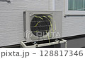 Air conditioner outdoor unit in operation 128817346