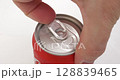 4K - Hand opening a can of lemonade 128839465