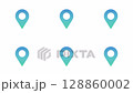 白色和透明背景上的動畫藍色漸變地圖圖標 128860002