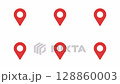 白色和透明背景上的動畫紅色地圖圖標 128860003