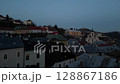 Beautiful aerial footage of Banska Stiavnica in the evening, aerial view, 4k 128867186