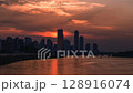 Yeouido High-rise Building and Han River day to night 4k timelapse video taken during summer sunset time in Seoul, Korea 128916074