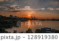 Yeouido High-rise Building and Han River day to night 4k timelapse video taken during summer sunset time in Seoul, Korea 128919380