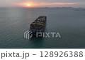 Aerial view container ship logistic container cargo, Global business container cargo freight shipping commercial trade logistic transportation international container, Container cargo freight ship. 128926388
