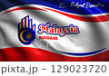 flag of malaysia independence day red and blue banner green screen background 129023720