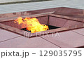 Slow motion footage of the eternal fire monument. Concept 129035795