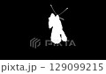 Alpha channel. Chrome key. Butterfly wing flapping effect concept 129099215