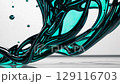 Intertwined turquoise and black abstract forms flow in fluid motion symbolizing innovation flexibility energy transformation creativity modernity progress 129116703