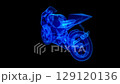 Motorbike. Model Motorbike in motion, lines and points connected to 3d form. 129120136