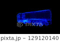 Oil tanker truck. Glow points and line formation of 3d Model Truck. 4k animation 129120140