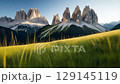 Limestone peaks towering over the grasslands 129145119