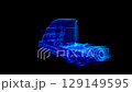 Truck. Video Footage with connected dots and blue bright light Truck. 4k animation. Loop seamless 129149595