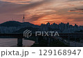 Day to night 4k timelapse in summer Seoul, South Korea, Namsan Tower, Dongho Bridge, and Han River cityscape 129168947