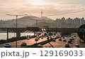 daytime 4k timelapse in summer Seoul, South Korea, Namsan Tower, Dongho Bridge, and Han River cityscape 129169033