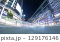 Light trails of Hiroshima city streetcars, night view of the last day of departure and arrival at the abandoned Hiroshima Station platform [Light Trail] 129176146