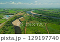 The confluence of the Agano River and Hayade River, which are experiencing a dry spell 129197740