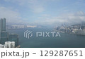 april 6 2022 Hung Hom Bay skyline with harbor and promenade 129287651