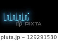 Glowing neon oscillating wave line, digital signal image 129291530