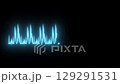 Glowing neon oscillating wave line, digital signal image 129291531