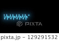 Glowing neon oscillating wave line, digital signal image 129291532