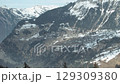 Slow Zoom onto Wengen Village a Car Free Resort in Swiss Alps 1970s 129309380