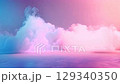 Creative interior concept. Abstract room with surround pastel pink violet cloud smoke fog moving across on concrete background. Template product presentation. clip mov 4K HD motion	 129340350