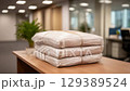 A large package is on the table.  129389524