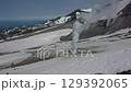 Mount Asahi in the Daisetsuzan Mountains in May, with remaining snow and fumarole (Hokkaido) 129392065