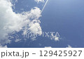 Smooth movement of white clouds across the blue sky: soothing horizontal animation 129425927