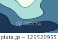 Fluid waves background, flat paper cut design 129520955
