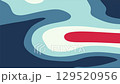 Fluid waves background, flat paper cut design 129520956