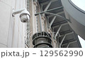 Security Camera Successfully Mounted on the Wall for Optimal Surveillance Purpose and Use 129562990
