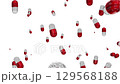 藥物膠囊醫療CG背景循環向下運動紅色 129568188