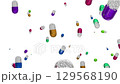 藥物膠囊醫療CG背景循環向下移動彩虹 129568190