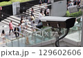 Urban Security Surveillance Camera Monitoring Busy City Street 129602606