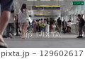 Busy Pedestrian Walkway in Urban Environment with Blurred Motion 129602617