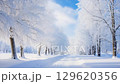 積雪的道路和藍天的縮時視頻 129620356
