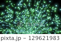 Looping background of sparks like erupting fireworks Green 129621983