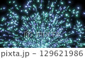 Looping background of sparks like erupting fireworks, light blue 129621986