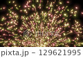 Yellow loop background of sparks like erupting fireworks 129621995
