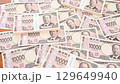 Image of a large amount of Japanese banknotes 129649940
