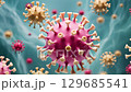 Colorful Virus Cell Representation in Abstract Science Illustration 129685541