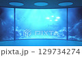 青い海のアクアリウム – 光差し込む幻想的な水中風景, ループ, シームレス 129734274