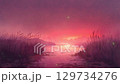 蛍舞う夕焼けの湿原 – 幻想的な夏の黄昏, ループ, シームレス 129734276