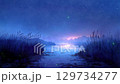 蛍舞う星空の湿原 – 幻想的な夏の夜景, ループ, シームレス 129734277