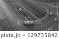 Road junction from the bridge to the freeway, black and white video. 129735842
